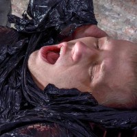 Twink boy cocooned in plastic - Picture 18