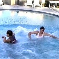 Brandon Keene, Evan Heinze, Grant Hiller and Ian play in the pool - Picture 5