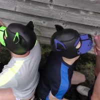 Two alphas fuck their pups in outdoor fourway - Picture 14