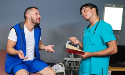 Doctor Amone Bane enjoys doggystyle anal sex with a patient