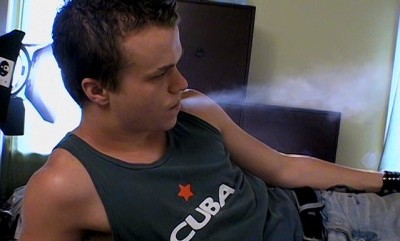 Holden smokes and jerks off