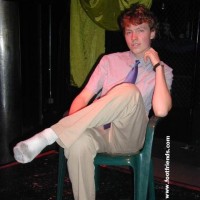 Michael shows off his socks - Picture 1