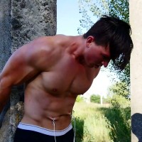 Outdoors duo scarred chest clothed - Picture 13