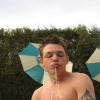 Jeremiah pisses in his mouth by a pool - Picture 2