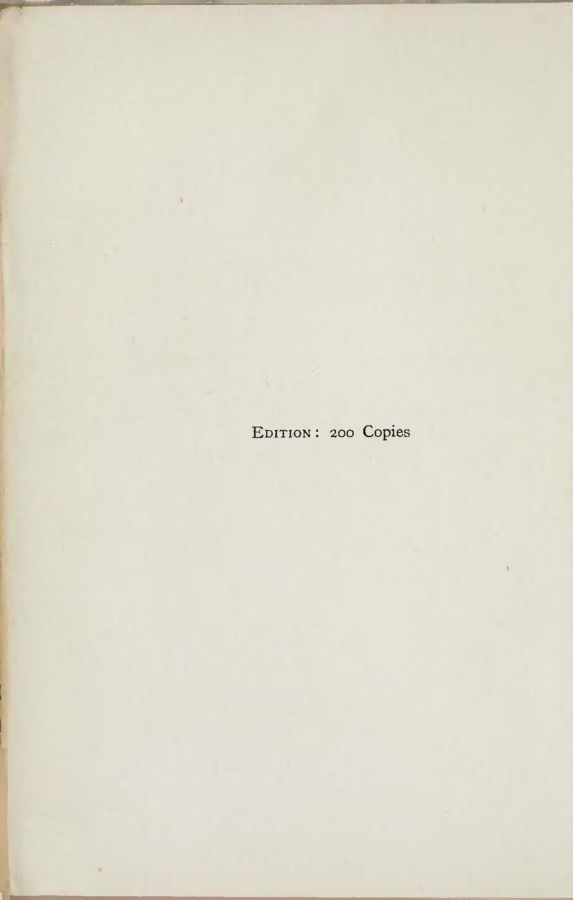Plain cream book page printed with a single line: Edition: 200 copies