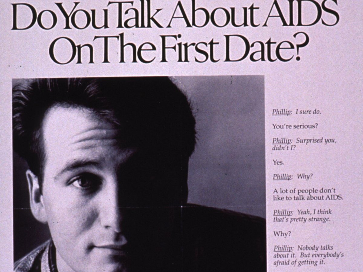 CDC poster from the 1980s: Do you talk about AIDS on the first date?